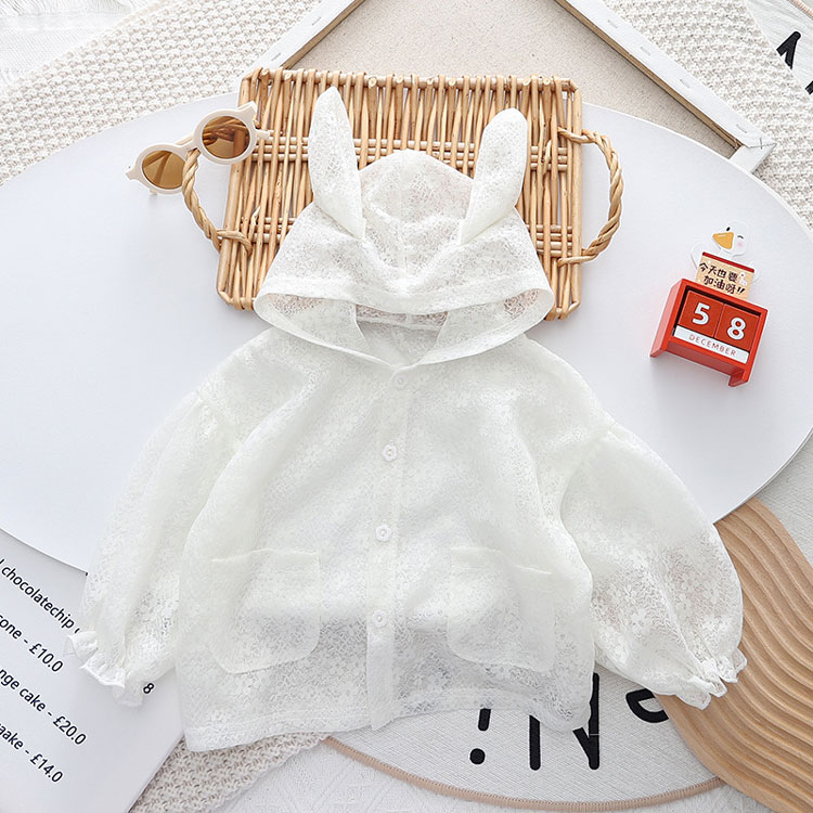 ベビー UVカット パーカー うさぎ耳付き キッズ ラッシュガード サマーカーディガン 女の子 男の子 子供服 長袖 接触冷感 日焼け止め 冷房対策 紫外線対策 可愛い おしゃれ ケープ カジュアル 春 夏 秋 薄手 日除け UV対策 旅行 海 プール 水遊び 通園 通学