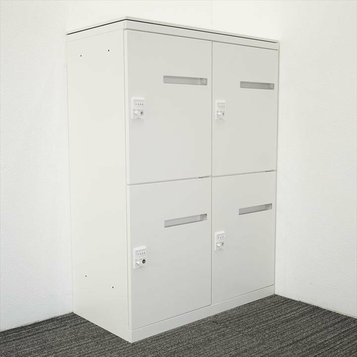 オカムラ レクトライン ダイヤル式4人用モバイルロッカー 0945 H1265 白天板　中古