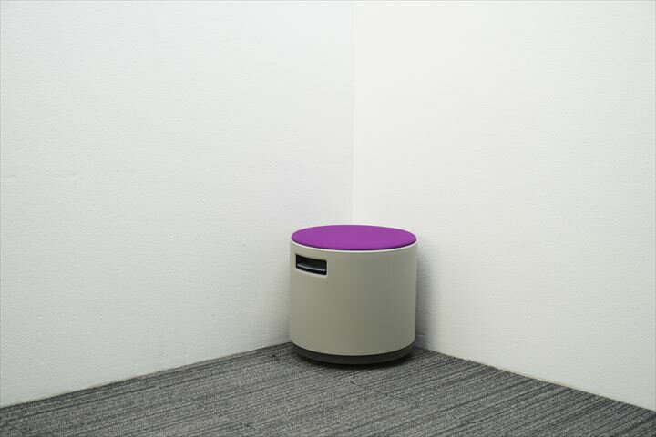 【★★★★】中古 送料無料 スチールケース ターンストーンブイ スツール Φ458 パープル／グレー