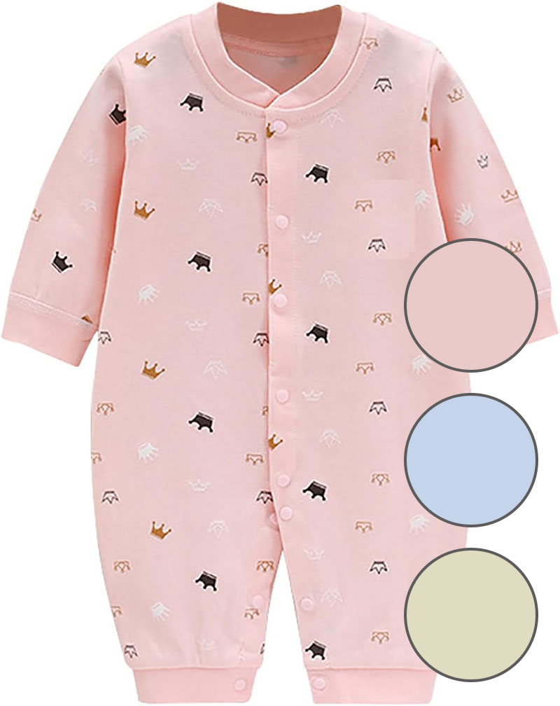 ロンパース 長袖 秋冬 カバーオール 赤ちゃん服 女の子 かわいい ジャンプスーツ 柔らかい 新生児 服 ..