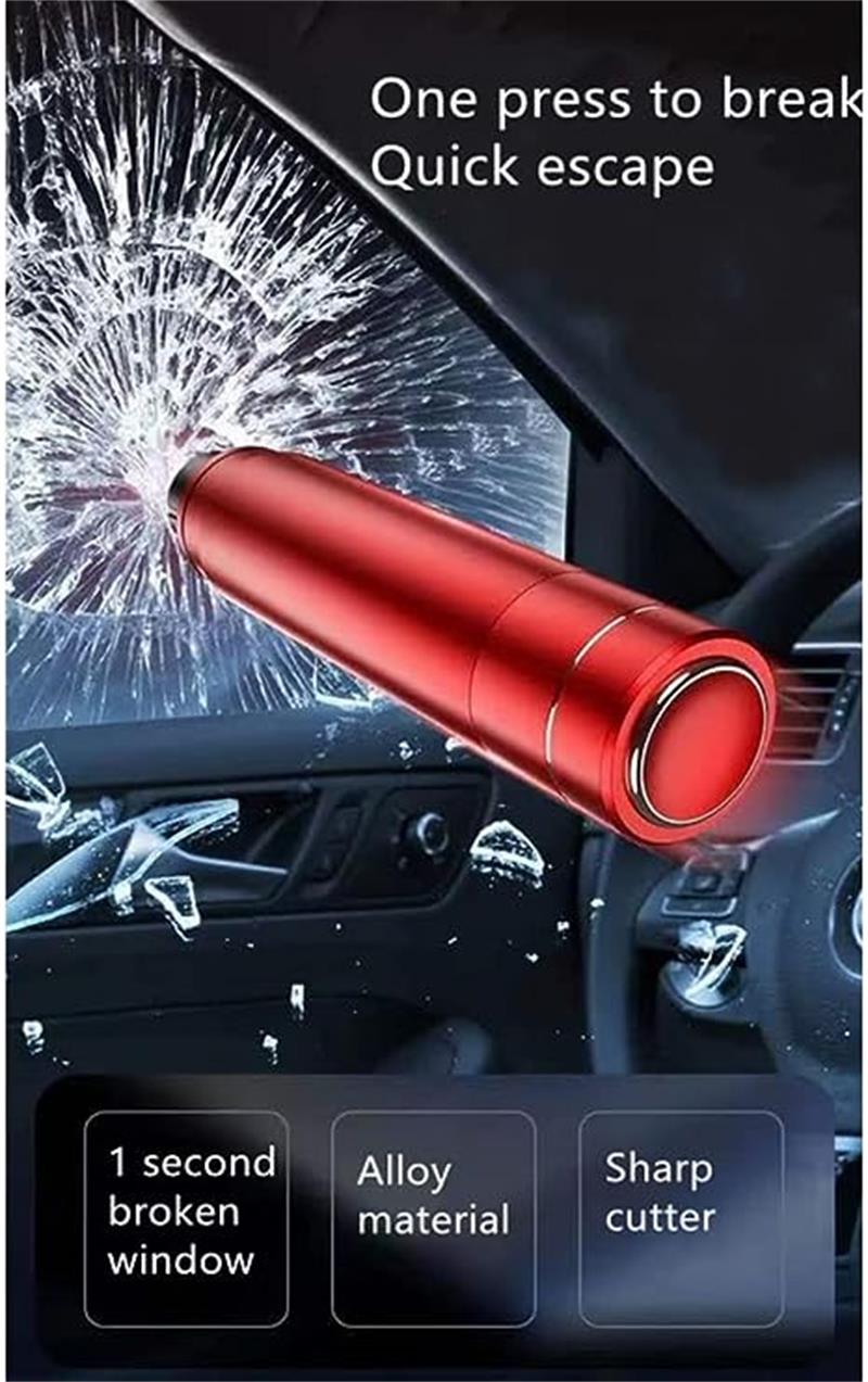 窓割れハンマー 緊急脱出用ハンマー 水中適用 安全ハンマー シートベルトカッター付き 自動車用 家用 合金ハンマーヘッド 1秒ガラスを割る 緊急ツール 軽量実用 便利 運びやすい