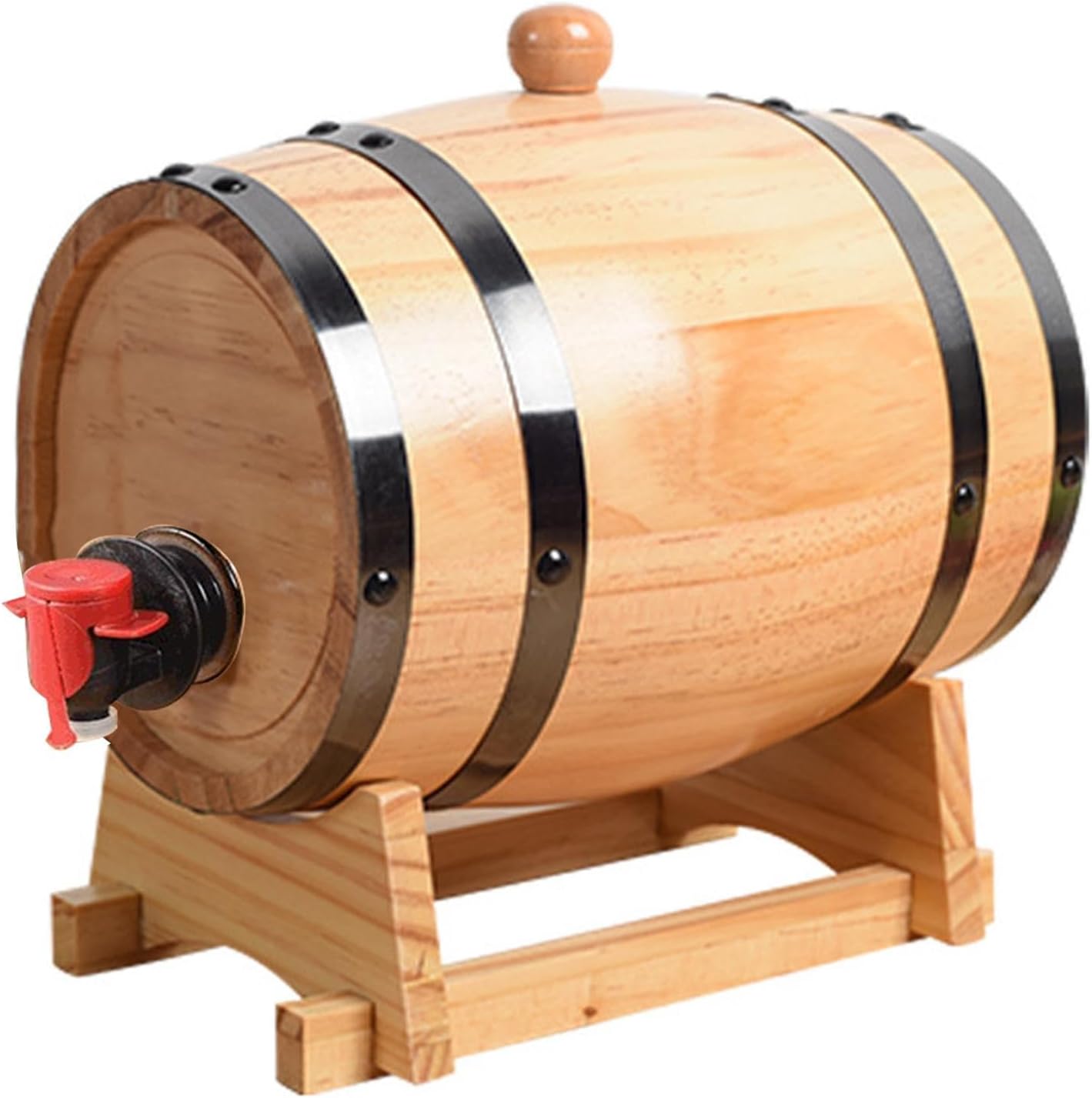 ミニオーク樽、木製ウイスキー樽、1L 1.5L 3L ワイン樽オーク木製樽ウイスキーディスペンサー、蛇口付き、天然オークウイスキー樽、ヴィンテージワイン樽、ミニオークバレル、テキーラ、エイジカクテル、ワイン、バーボン、ラム用ウッドウイスキーバレル