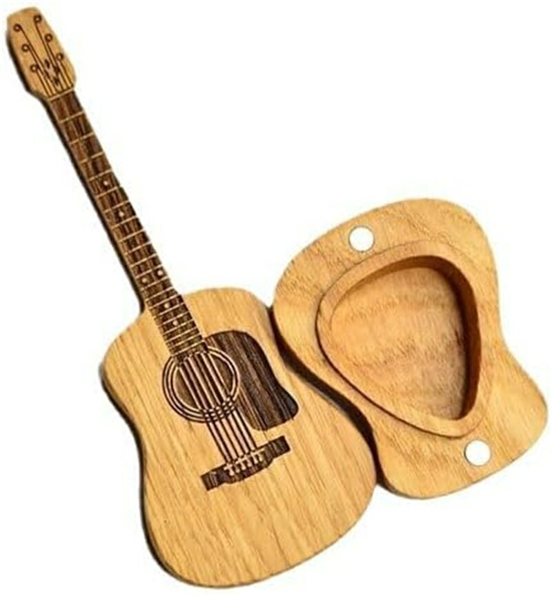 ギター型ピック収納ボックスギターピックホルダーケースポータブルピック収納ボックスギターツールオーガナイザー品質ギターピックギフト 12*4*2cm