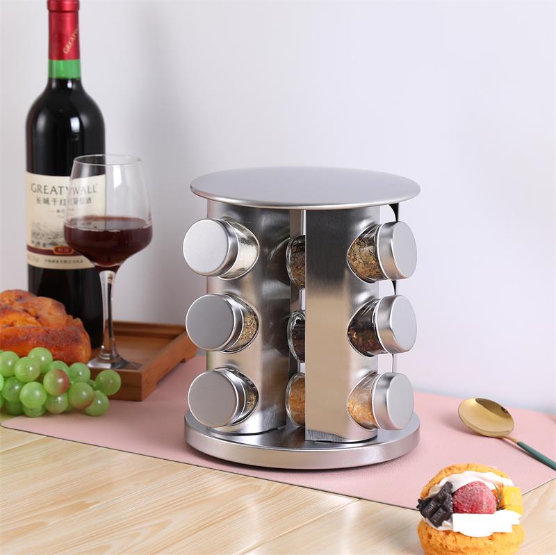 360°回転式調味料収納ラック 調味料スタンド キャビネット用回転スパイスタワー 調味料ボトル スパイスラック調味料入れ キッチンスパイスラック 便利な調味料おき スパイス貯蔵 調味料容器 塩容器 塩入れ コショウ容器 砂糖容器 スパイス容器 楽チン取り出し 組み立て不要