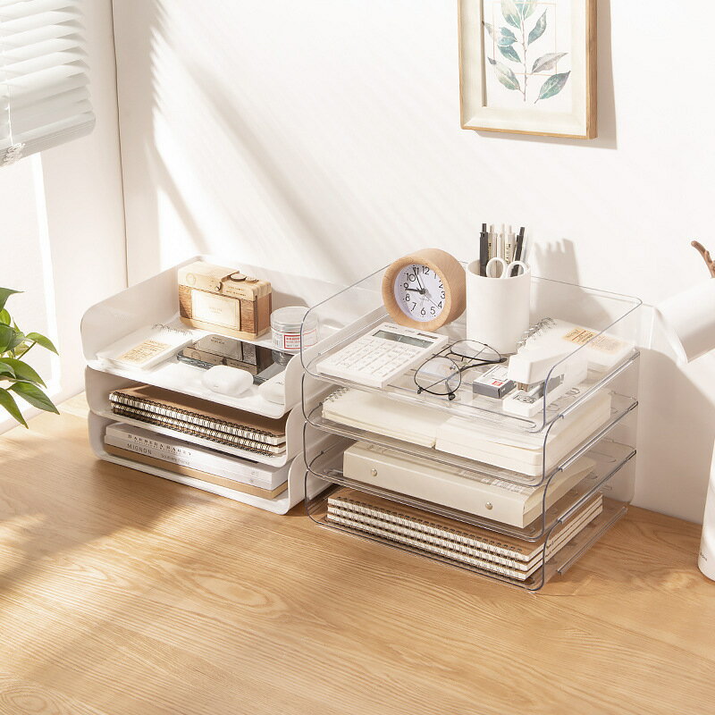 レタートレー A4 4段 透明 卓上 小物入れ クリア 書類 収納ケース トレー ファイル整理 収納 ボックス デスク上収納 卓上引き出し デスク 卓上 引き出し おしゃれ 書類 棚 卓上 四段書類資料ケース パソコン ファイル 整理 階層