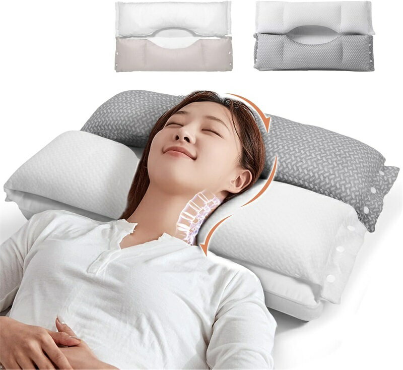 枕 安眠枕 首が痛くならない シングル 低反発 高反発 抱き枕 いびき防止 首や肩の負担にならない 立体構造40x60cm 横向き 仰向き うつ伏せ寝対応 丸洗い可能 やわらかい プレゼント