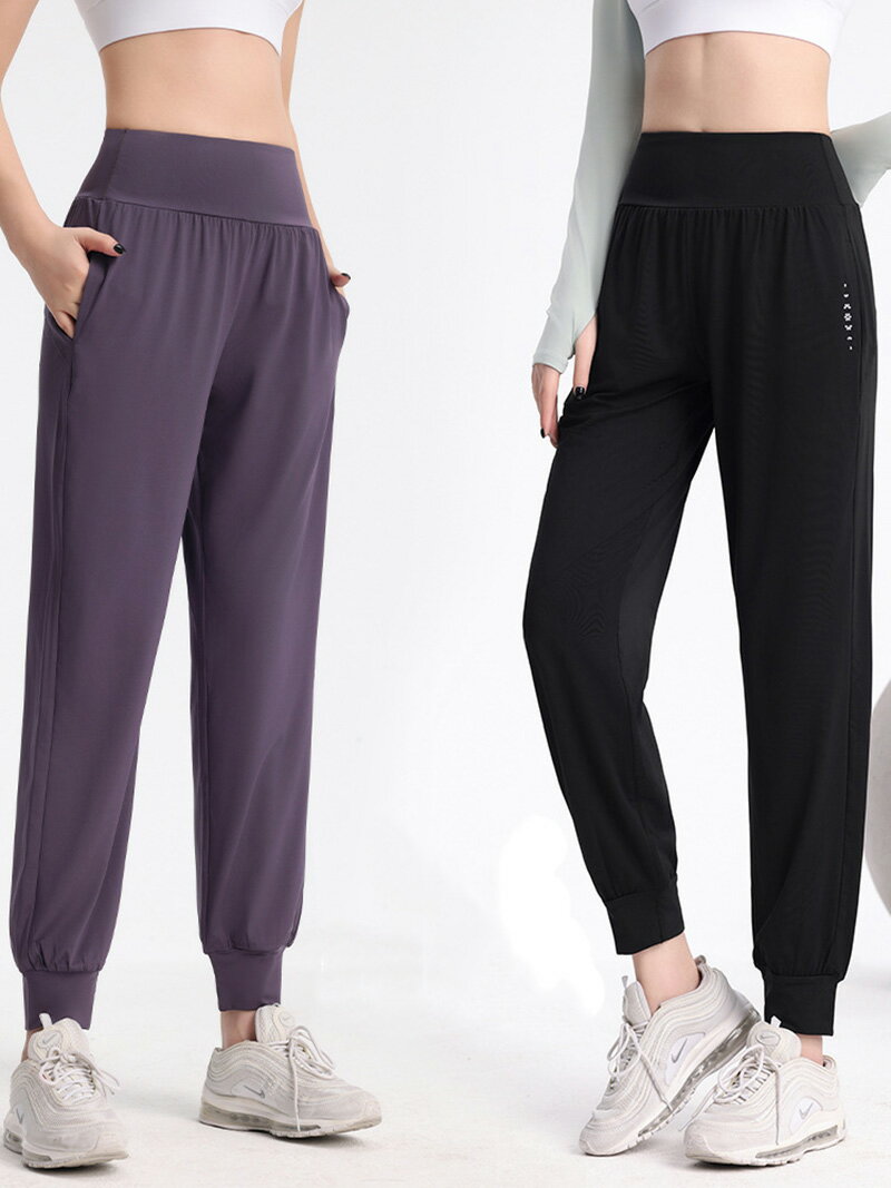 ヨガパンツ レディース 無地 ストレッチ ジョガー イージーパンツ ジム ピラティス トレーニング