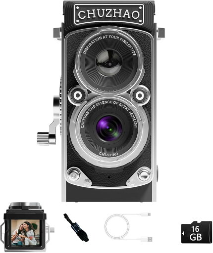 ヴィンテージ ミニ デジタル カメラ ポータブルTLRスタイルのレトロでコンパクト 小型 ポケットサイズ 1080P ビデオカメラ 12MPオートフォーカス 機能搭載 初心者 ティーンエイジャー 大人向け 6GBカード ネックストラップ Type-C充電ケーブル ヴィンテージ ミニ デジタル カメラ ポータブルTLRスタイルのレトロでコンパクト 小型 ポケットサイズ 1080P ビデオカメラ 12MPオートフォーカス 機能搭載 初心者 ティーンエイジャー 大人向け 6GBカード ネックストラップ Type-C充電ケーブル