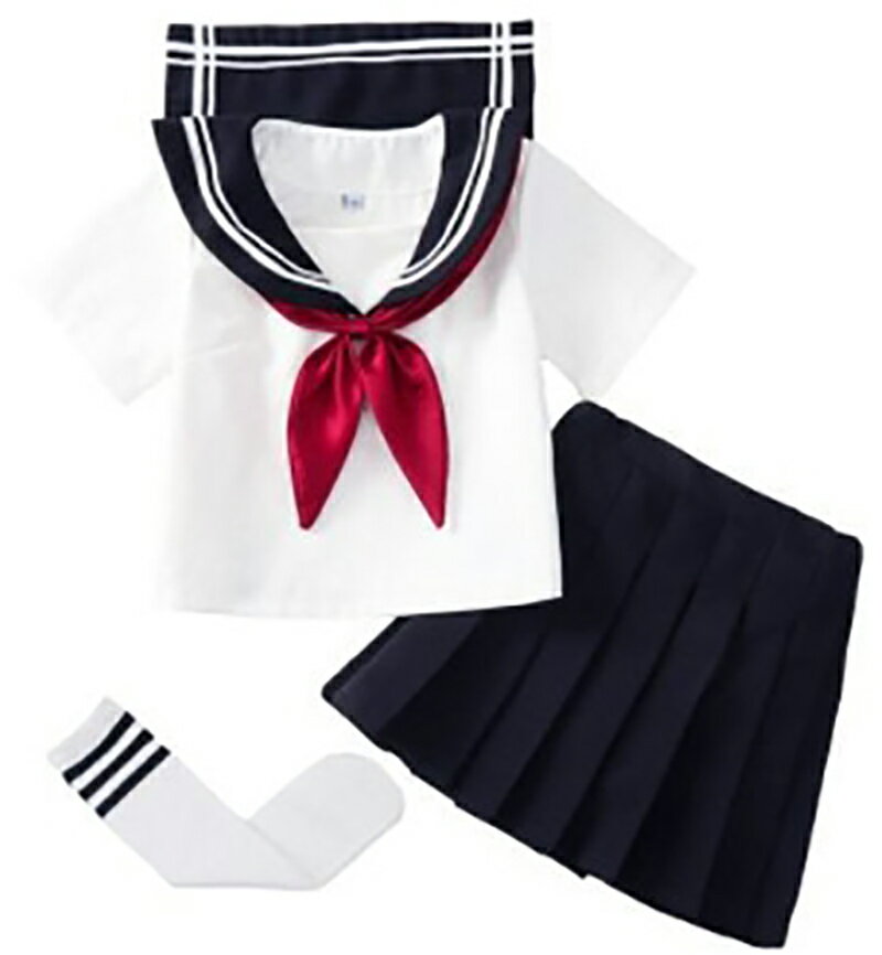 楽天天海雑貨屋キッズJK長袖制服セーラー服 半袖セーラー服 コスプレ 子供男女兼用シャツ ハロウィン 衣装 可愛い 男の子 女の子 通園 海軍変装 楽々 舞台衣装 演出用 学園祭 文化祭 入学式 発表会 パーティー 女の子 プリーツスカート 子供学校制服セット