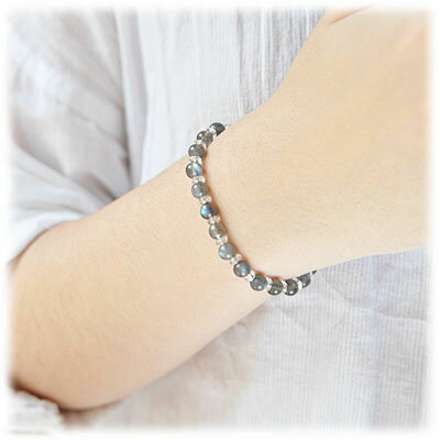 【ポイント20倍】 ラブラドライト 5〜6mm 水晶 ブレスレット パワーストーン 天然石