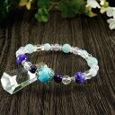 【ポイント20倍】 ラリマー × チャロアイト × ブルーレースアゲート × ラベンダーアメジスト × アクアマリン × 水晶 ブレスレット 腕輪 数珠 アクセ...