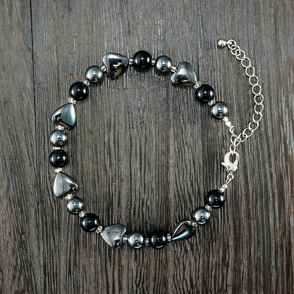 【タイムセール】 ヘマタイト × オニキス ブレスレット 腕輪 数珠 アクセサリー 天然石 パワーストーン 厄除け 風水 お守り カジュアルデザイン ファッション プレゼント