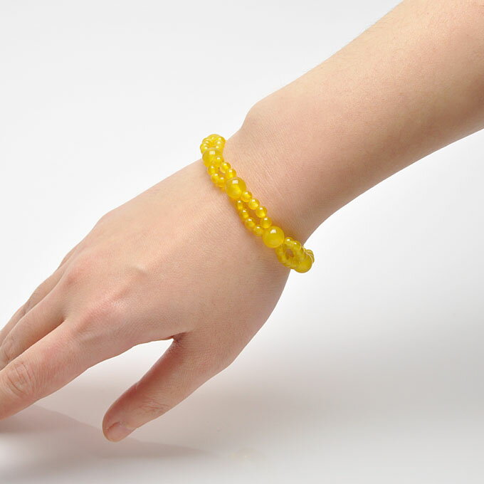 【ポイント20倍】 イエローカルサイト オリジナル ブレスレット 天然石 パワーストーン