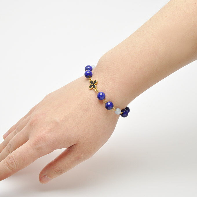 【タイムセール】 ラピスラズリ 8mm アクアマリン 6mm ブレスレット パワーストーン 天然石