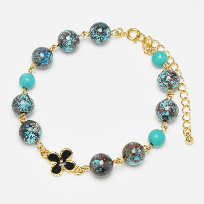 【ポイント20倍】 クリソコラ 8mm ターコイズ 6mm ブレスレット パワーストーン 天然石