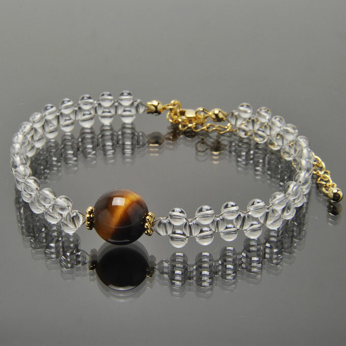 【ポイント20倍】 タイガーアイ 水晶 ブレスレット 天然石 パワーストーン