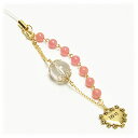 【ポイント20倍】 インカローズ × 水晶 ストラップ パワーストーン 天然石 アクセサリー 携帯電話 スマホ スマートフォン 車のキー 家のキー バッグ お財布 バッグ 鞄 リュック 小物