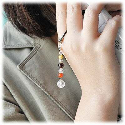 【タイムセール】 ガーネット × シトリン × カーネリアン × 五爪龍彫刻水晶 ストラップ パワーストーン 天然石 アクセサリー 携帯電話 スマホ スマートフォン 車のキー 家のキー バッグ お財布 バッグ 鞄 リュック 小物