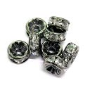 【ポイント20倍】 ブラックロンデル(真鍮、直線)★100点入り (6mm-10mm) 天然石 パワーストーン 素材 パーツ material