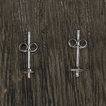 アクセサリー金具 ピアス 芯立 丸皿4mm 1ペア シルバー925 プラチナ仕上げ 留め具 副資材 素材 パーツ ハンドメイド material