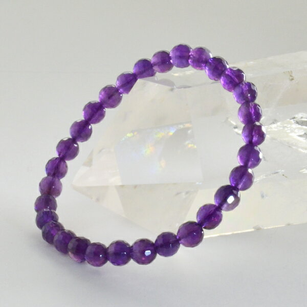 【ポイント20倍】 極上 ラウンドカット 天然 アメジスト 6mm ブレスレット パワーストーン 天然石 腕輪 アクセサリー レディース メンズ 厄除け 風水 ...