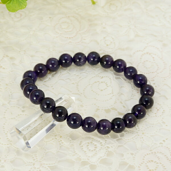 【ポイント20倍】 2A級 アメジスト 8mm ブレスレット パワーストーン 天然石 腕輪 丸玉 数珠 アクセサリー レディース メンズ 丸玉 数珠 厄除け 風...
