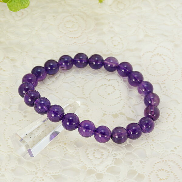 【ポイント20倍】 4A級 天然アメジスト 8mm ブレスレット パワーストーン 天然石 腕輪 丸玉 数珠 アクセサリー レディース メンズ 丸玉 数珠 厄除け...
