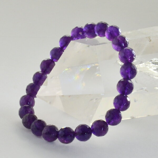 【ポイント20倍】 極上 ラウンドカット 天然 アメジスト 8mm ブレスレット パワーストーン 天然石 腕輪 アクセサリー レディース メンズ 厄除け 風水 ...