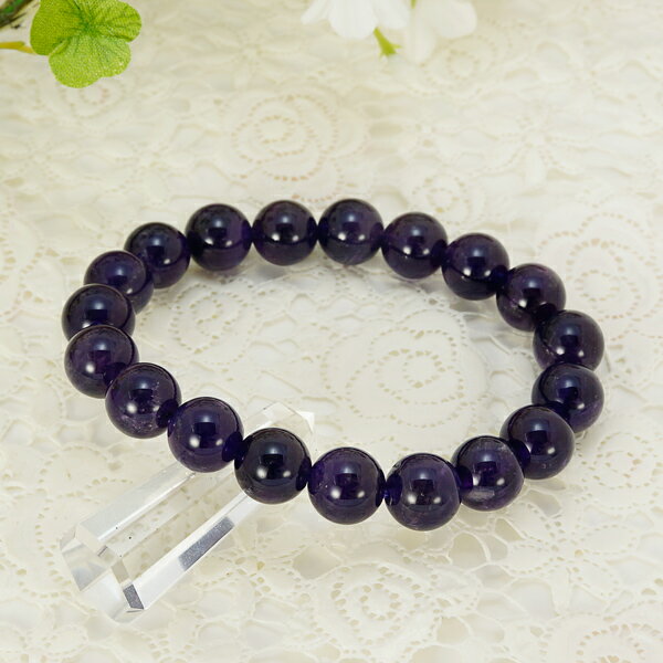 【ポイント20倍】 2A級 アメジスト 10mm ブレスレット パワーストーン 天然石 腕輪 丸玉 数珠 アクセサリー レディース メンズ 丸玉 数珠 厄除け ...