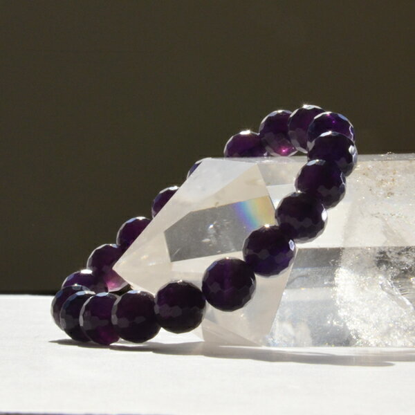 【ポイント20倍】 極上 ラウンドカット 天然 アメジスト 10mm ブレスレット パワーストーン 天然石 腕輪 アクセサリー レディース メンズ 厄除け 風水...