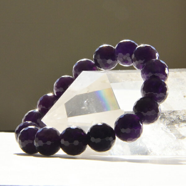 【ポイント20倍】 極上 ラウンドカット 天然 アメジスト 12mm ブレスレット パワーストーン 天然石 腕輪 アクセサリー レディース メンズ 厄除け 風水...
