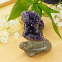 【ポイント20倍】 【ワケアリ】 激レア! アメジストと熔岩石のコラボ 手彫り 彫刻 カワウソ 277g 天然石 パワーストーン インテリア 置物 雑貨 おしゃ...