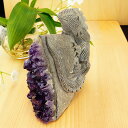 【タイムセール】 激レア! アメジストと熔岩石のコラボ 手彫り 彫刻 トカゲ 670g 天然石 パワーストーン インテリア 置物 雑貨 おしゃれ パープルカラー...