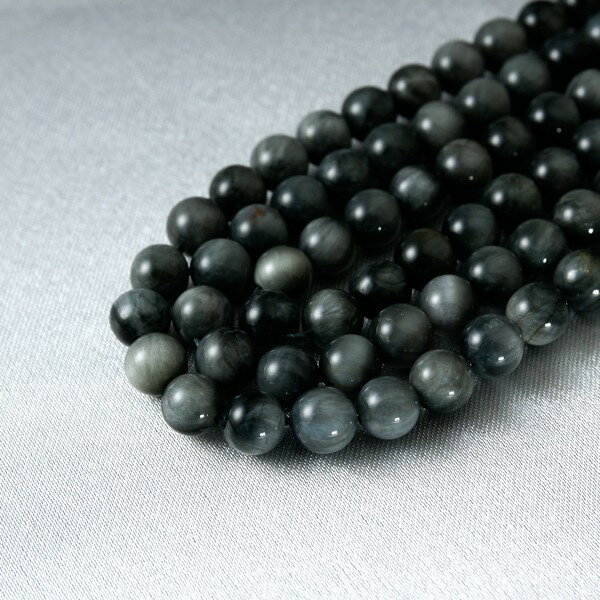 【ポイント20倍】 イーグルアイ (鷲眼石) 一連 (8mm-12mm) 丸玉 連売り 1連 個別売り パワーストーン 天然石 アクセサリーパーツ 素材 mat...