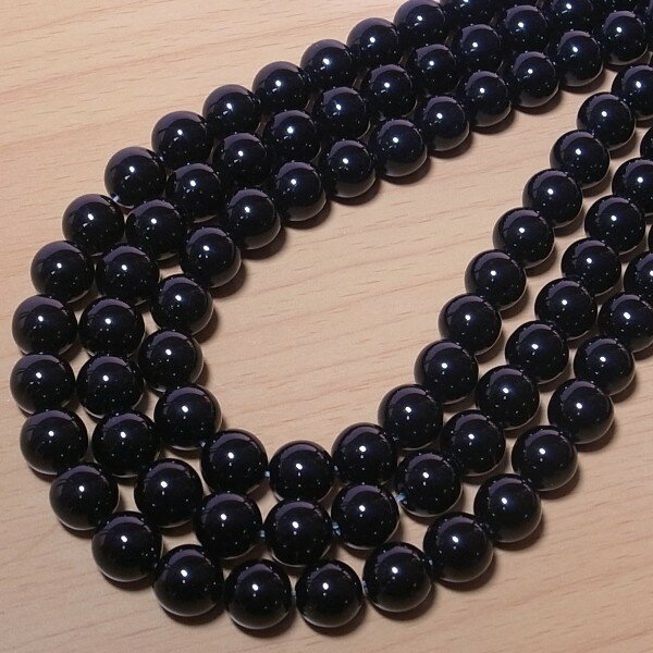 【タイムセール】 「魔よけ」お守り石 黒オニキス 一連 (φ4mm-20mm) 丸玉 連売り 一連 1連 個別売り パワーストーン 天然石 アクセサリーパーツ ...