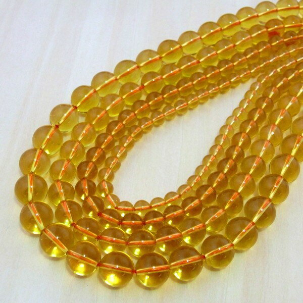 【タイムセール】 シトリン(黄水晶) 一連 (φ4mm-12mm) 丸玉 連売り 一連 1連 個別売り パワーストーン 天然石 アクセサリーパーツ 素材 mat...