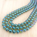 【タイムセール】 グリーンオーラ水晶 一連 (φ6mm、φ10mm) 連売り 素材 パーツ
