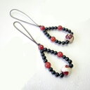 【タイムセール】 【刺繍入りポーチ付】 丸玉 天珠 オニキス メノウ ストラップ パワーストーン 天然石 アクセサリー 携帯電話 スマホ スマートフォン 車のキー 家のキー バッグ お財布 バッグ 鞄 リュック 小物