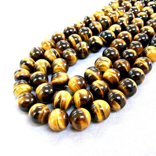 【タイムセール】 極上イエロータイガーアイ 一連 (黄虎φ4