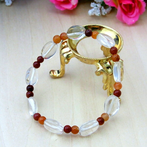 【ポイント20倍】 <ダエン> 水晶 × カラフル ルチルクォーツ 強運 ブレスレット パワーストーン 天然石 腕輪 アクセサリー レディース ブレスレット メ...