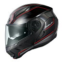 【ブラックレッド】 Mサイズ リュウキ ビーム OGKカブト フルフェイス システム ヘルメット バイク用 リューキ RYUKI BEAM OGK kabuto