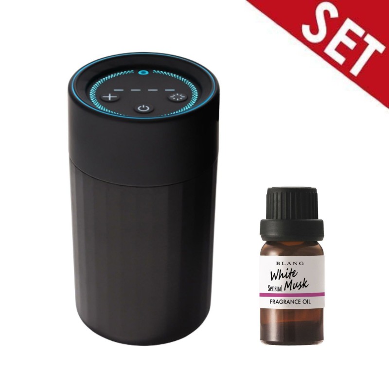 【ホワイトムスクセンシュアルオイルセット】L10601+L10013 CARMATE ブラング 噴霧式フレグランスディフューザー イルミネーション ブラック