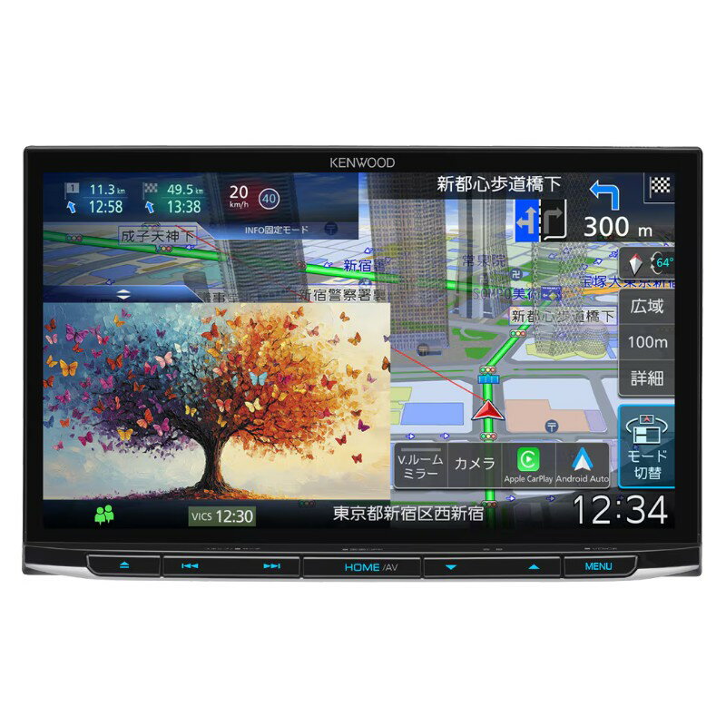 MDV-S812L ケンウッド 彩速ナビ 8V型 地デジ内蔵 メモリーナビ ハイレゾ対応 Apple CarPlay Android Auto対応 HDMI入力 Bluetooth内蔵 DVD USB SD カーナビ