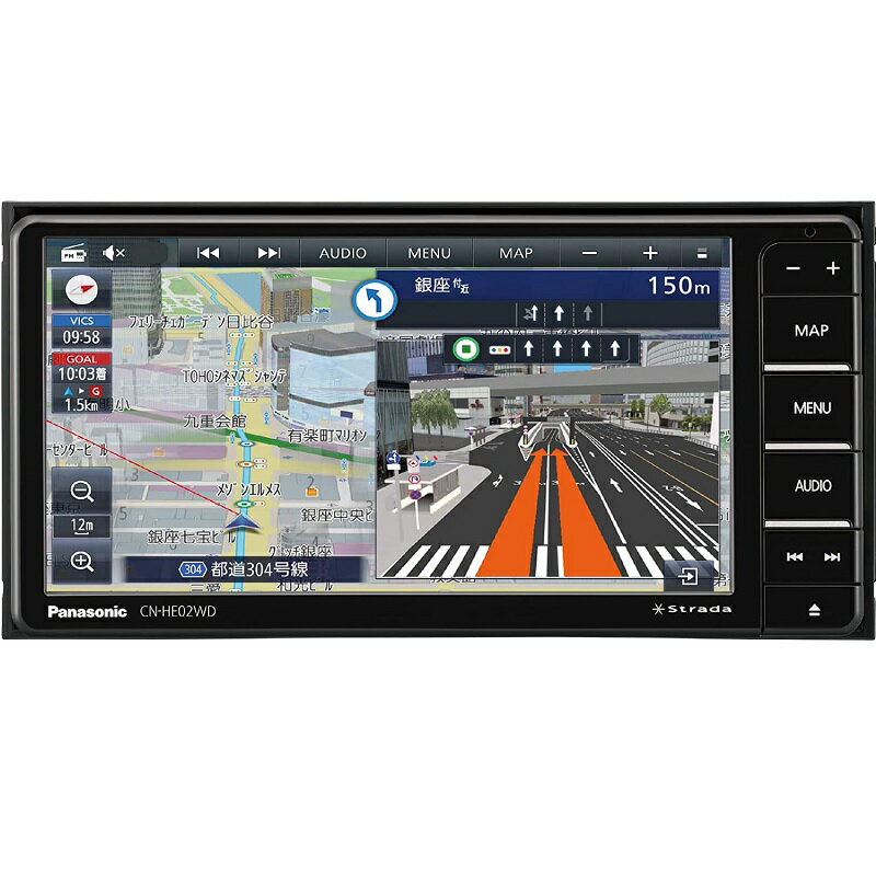 CN-HE02WD パナソニック ストラーダ 7インチHD フルセグ地デジ/DVD/CD/USB/SD/Bluetooth 200mmワイドカーナビ