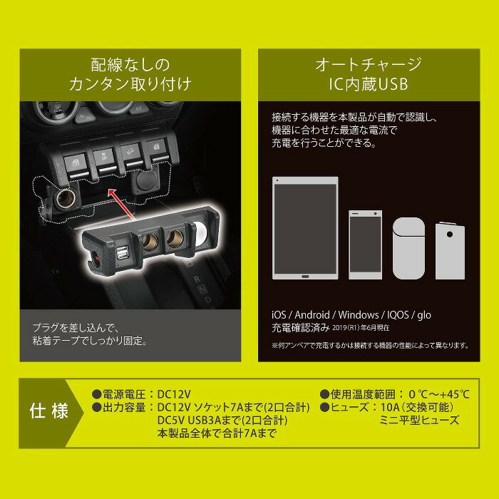 NZ587 カーメイト 純正級 電源増設ユニット ジムニー JB64 / ジムニーシエラ JB74　2ソケット ＋ 2USB 3