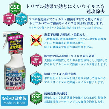 フマキラー ウイルスシャット アルコール 除菌スプレー 250ml ウイルスや菌を99％除去 アルコール除菌 ウイルス対策 除菌 スプレー キッチン 消臭 除菌 ウイルス 除去 除菌 送料無料