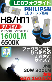 9V-28VLEDフォグライトH8/H1160W【PHILIPS製LED】LEDフォグライトledフォグライトH8/H11車検対応H8/H11LEDフォグライト12V24V一体型H8/H11LEDLEDフォグランプ05P06Aug16