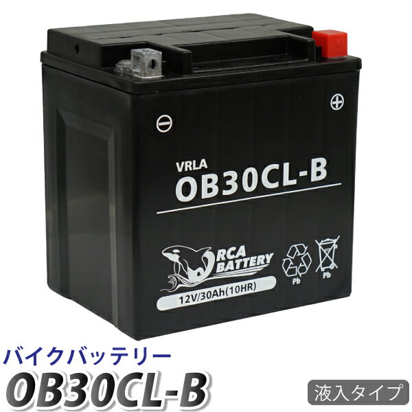 楽天1位 YB30CL-B 互換 ジェットスキー バッテリー OB30CL-B ORCA BATTERY SEE-DOO 4ストローク 液入 充電済 YB30CL-B YB30L-B FB30L-B GTX 4-TEC RXT RXP WAKE155 WAKE215 マリンジェット 水上バイク バッテリー