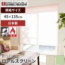 ティオリオ ロールスクリーン 規格品 遮光2級防炎 45×135 アイボリー グリーン