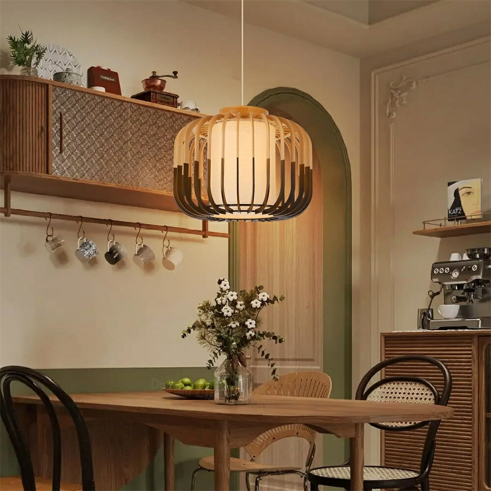 【5年保証】ペンダントライト 木 和風 led 口金e26 ナチュラル ダイニング アンティーク 天井照明 1灯 ..